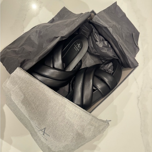 Aquatalia Black Platform Slide Sandals - Picture 5 of 9